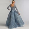 V-Neck Sexy Flowers Beading Long Sleeves Evening Gowns - Image 12