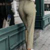 Vintage Button High Waist Zipper Harem Pants - Image 4