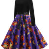 Vintage Printed Jewel Neck Rockabilly Dress - Image 2