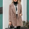 Vintage plaid Elegant office ladies Long sleeve coat - Image 3