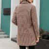 Vintage plaid Elegant office ladies Long sleeve coat - Image 4