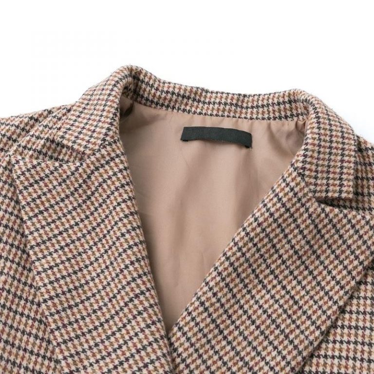 Vintage plaid Elegant office ladies Long sleeve coat - Image 8