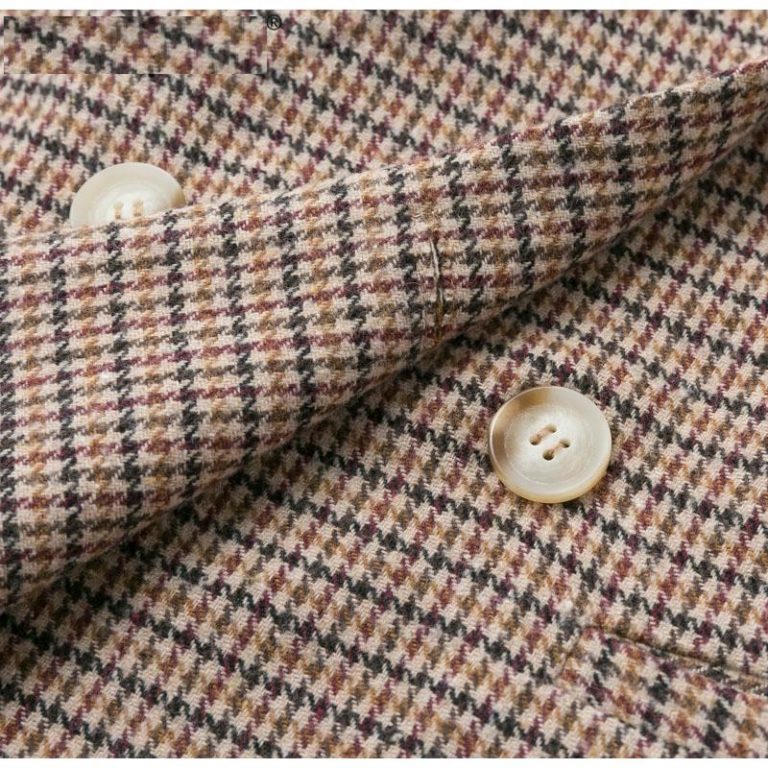 Vintage plaid Elegant office ladies Long sleeve coat - Image 9