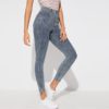 Zipper Fly Streetwear Mid Waist Buttoned Skinny Casual Denim Jeans - Image 3