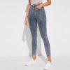 Zipper Fly Streetwear Mid Waist Buttoned Skinny Casual Denim Jeans - Image 4