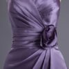 A-line Flower Satin Knee-Length Bridesmaid Dress with Sweetheart Neck - Image 7
