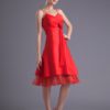 A-line Satin Floral Straps Knee-Length Fashion Bridesmaid Dress - Image 2
