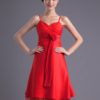 A-line Satin Floral Straps Knee-Length Fashion Bridesmaid Dress - Image 5