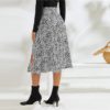 Sexy Print Fashion Ladies A Line Midi Skirts - Image 2