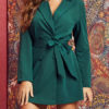 Blazer Fashion V-Neck Lace Up Long Sleeves Blazer - Image 3