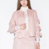 Bow Chic Long Sleeve Stand Collar Polyester Jacket