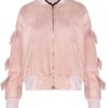 Bow Chic Long Sleeve Stand Collar Polyester Jacket - Image 4