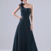 Bridesmaid Dress Taffeta One Shoulder Ribbon A Line Maxi Party Dress