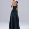 Bridesmaid Dress Taffeta One Shoulder Ribbon A Line Maxi Party Dress - Image 4