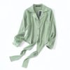 Casual Bowknot Elegant Short Blouse - Image 3