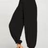 Casual Solid Color Elastic Waist Plus Size Yoga Pants - Image 2
