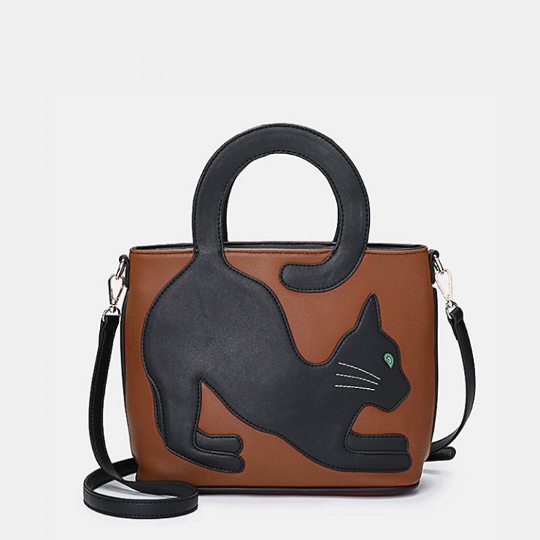 Women Cat Pattern Handbag Crossbody Bag - Image 11