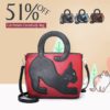 Women Cat Pattern Handbag Crossbody Bag - Image 2