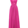 Chiffon A Line Illusion Neck Sleeveless Floor Length Wedding Party Prom Bridesmaid Dress - Image 7