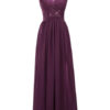Chiffon A Line Illusion Neck Sleeveless Floor Length Wedding Party Prom Bridesmaid Dress - Image 8