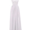 Chiffon A Line Illusion Neck Sleeveless Floor Length Wedding Party Prom Bridesmaid Dress - Image 9