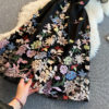 Elegant Embroidered Flower Round Neck Short Sleeve Dress - Image 14