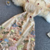Elegant Embroidered Flower Round Neck Short Sleeve Dress - Image 22