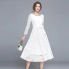Elegant Lace Office Lady Evening Party Dress
