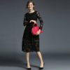 Elegant Lace Full Sleeve O-Neck Long Party Dress - Image 4