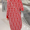 Elegant Printed Long Sleeves Jewel Neck Mini Dress - Image 2