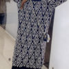Elegant Printed Long Sleeves Jewel Neck Mini Dress - Image 3