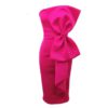Elegant Solid Color Knee-length Bodycon Dress - Image 5