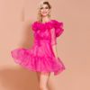 Elegant Solid Color Ruffles Mini Dress - Image 3
