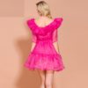 Elegant Solid Color Ruffles Mini Dress - Image 5