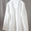 Embroidered Crew Neck Long Sleeve Vintage Blouse - Image 2