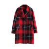 Fashion Mid Length Double Breasted Long Sleeve Jacket