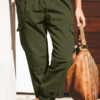 Fashion Solid Color Pocket Cargo Pants - Image 8