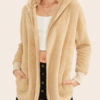 Faux Fur Long Sleeves Layered Artifical Coat
