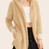 Faux Fur Long Sleeves Layered Artifical Coat - Image 2