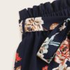 Floral Print Belted Wide Leg Loose Summer Shorts - Image 4