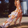 Flower Print Elegant Beach Maxi Dress - Image 2