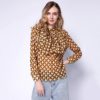Geometric Floral Bowknot Blouse