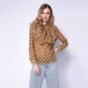 Geometric Floral Bowknot Blouse - Image 2