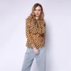 Geometric Floral Bowknot Blouse - Image 4