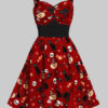 Vintage1950s Halloween Straps Neck Buttons Swing Dress - Image 3