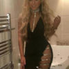 Halter Cut Out Rhinestones Backless Party Dress - Image 4