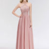 Halter Neck A Line Sleeveless Floor Length Zipper Lace Wedding Party Bridesmaid Dresses - Image 2