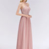 Halter Neck A Line Sleeveless Floor Length Zipper Lace Wedding Party Bridesmaid Dresses - Image 3