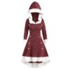 Hooded Faux Fur High Low Midi Dress