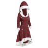 Hooded Faux Fur High Low Midi Dress - Image 2